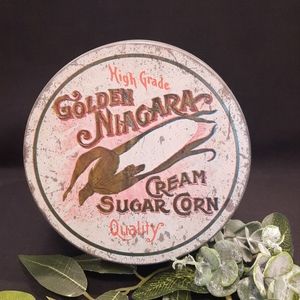 Vintage Golden Niagara Cream Sugar Corn Metal Tin ~ Cheinco Housewares